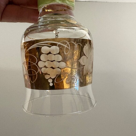 Western Germany Hand-Painted Porcelain Girl Glass Bell Gold Trim Grapevine VTG - Picture 5 of 10